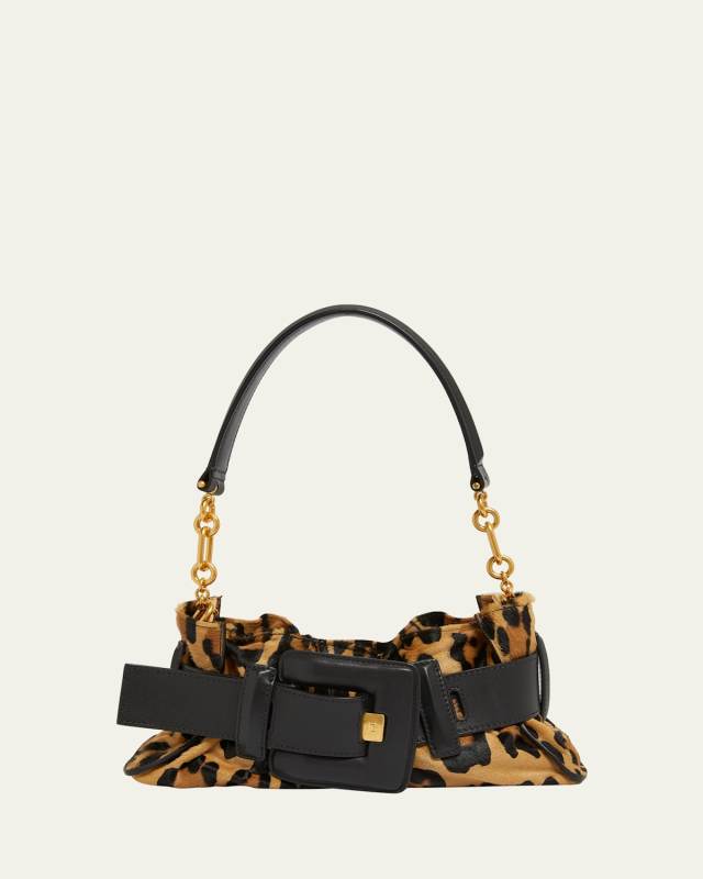 Anthem Mini Leopard Shoulder Bag in Calf Hair